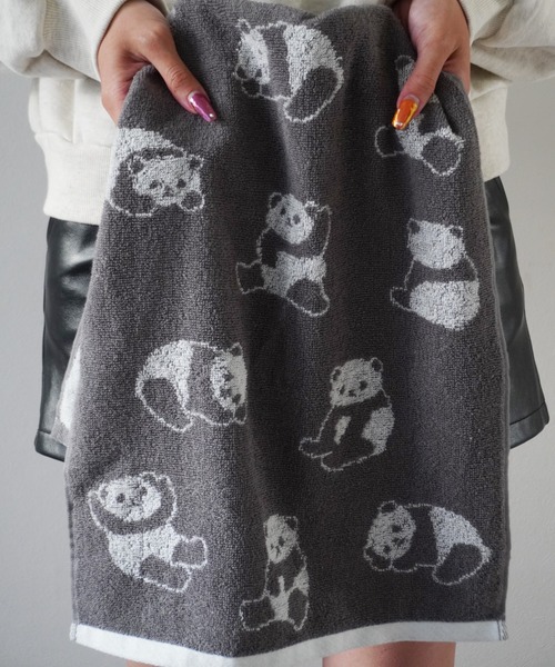 Port（ポート）の「【 Port / ポート 】 パンダ ジャガード フェイスタオル（タオル・レディース・ブラック/ホワイト/ブルー/ホワイト系その他/ピンク・FREE）」の13枚目の写真