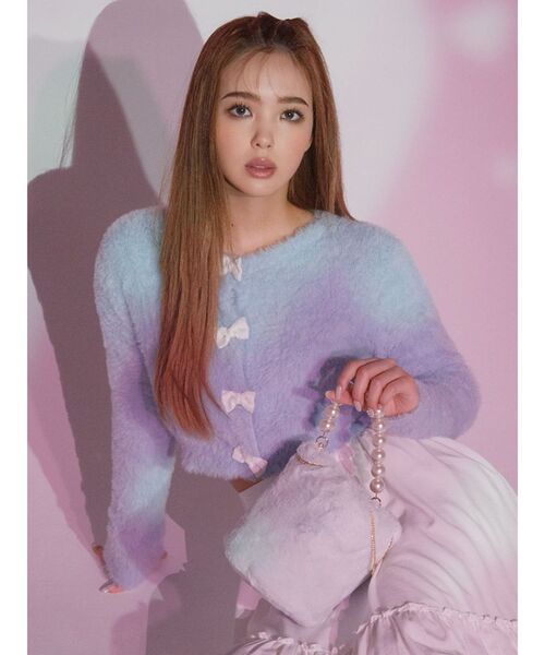 CALNAMUR（カルナムール）の「ハンドルパールエコファーバック（ハンドバッグ・レディース・ライトブルー/アイボリー・FREE）」の5枚目の写真