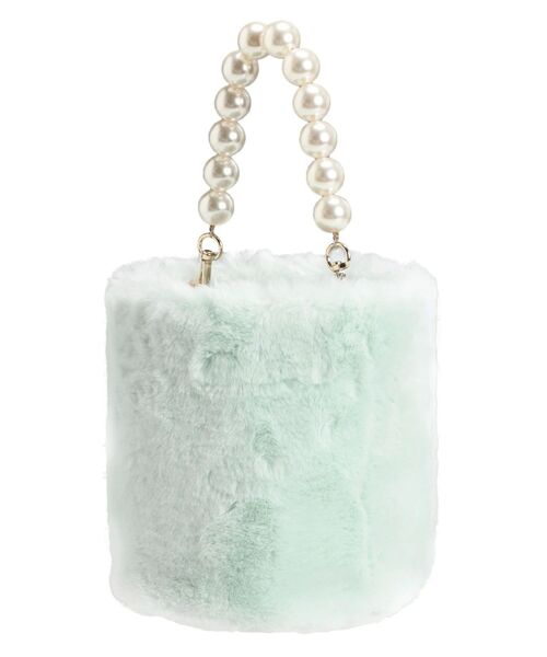 CALNAMUR（カルナムール）の「ハンドルパールエコファーバック（ハンドバッグ・レディース・ライトブルー/アイボリー・FREE）」の9枚目の写真