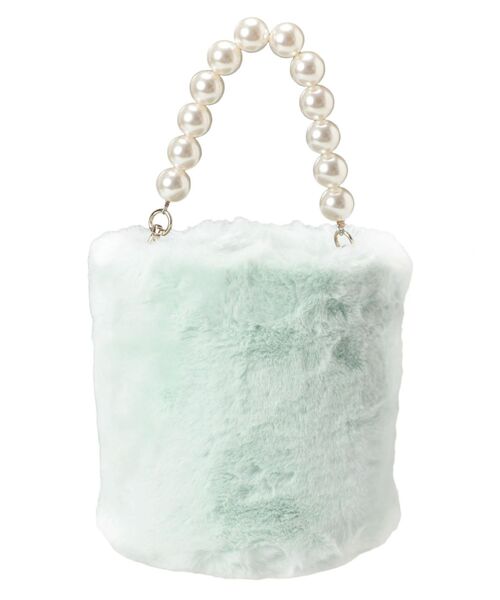 CALNAMUR（カルナムール）の「ハンドルパールエコファーバック（ハンドバッグ・レディース・ライトブルー/アイボリー・FREE）」の10枚目の写真