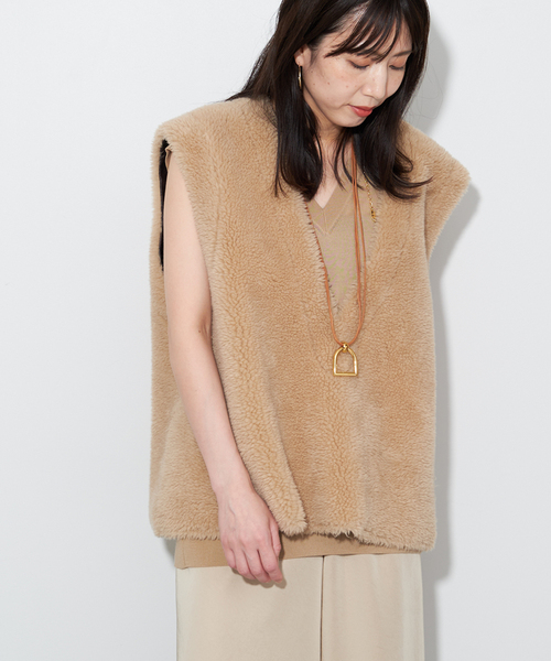 【2023AW】【R’IAM】 フェイクムートン Vest ファー ボアベスト 2023AW】【R'IAM】 フェイクムートン Vest ファー ボアベスト
