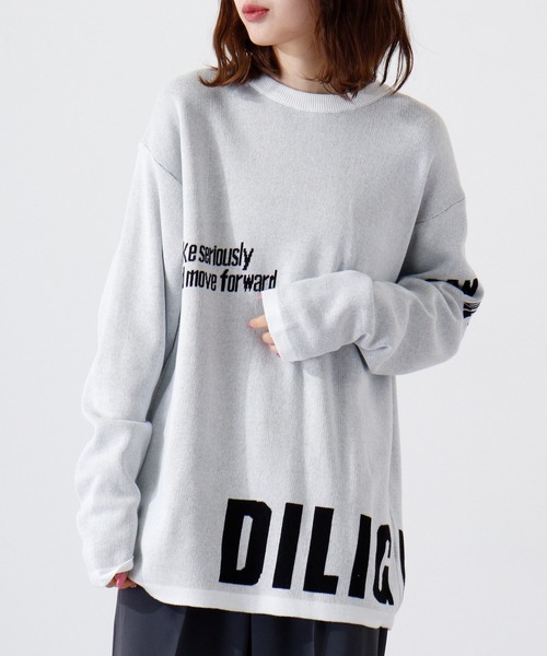 【セール】ロゴダブルジャガードニット(ニット/セーター)|MMMM(エムエムエムエム) 【セール】ロゴダブルジャガードニット(ニット/セーター)|MMMM(エムエムエムエム)