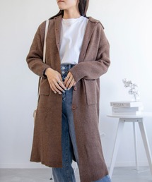ハイネックロングカーディガン