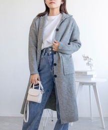 ハイネックロングカーディガン