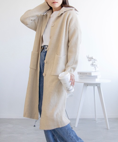 aimoha(アイモハ)の「ハイネックロングカーディガン(カーディガン/ボレロ・レディース・ブラック/グレー/ベージュ/チョコ/ネイビー・FREE)」の21枚目の写真