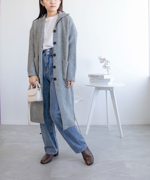 aimoha(アイモハ)の「ハイネックロングカーディガン(カーディガン/ボレロ・レディース・ブラック/グレー/ベージュ/チョコ/ネイビー・FREE)」の19枚目の写真