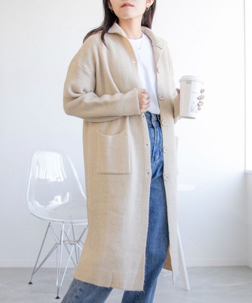 aimoha(アイモハ)の「ハイネックロングカーディガン(カーディガン/ボレロ・レディース・ブラック/グレー/ベージュ/チョコ/ネイビー・FREE)」の20枚目の写真