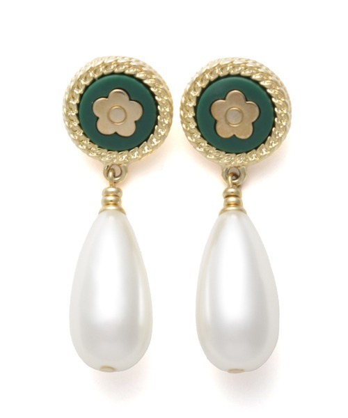 LILY BROWN(リリーブラウン)の「【LILY BROWN×MARY QUANT】デイジーパールドロップピアス(ピアス(両耳用)・レディース・ホワイト/グリーン/ブラック・FREE)」の14枚目の写真
