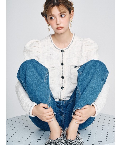 LILY BROWN(リリーブラウン)の「【LILY BROWN×MARY QUANT】デイジーパールドロップピアス(ピアス(両耳用)・レディース・ホワイト/グリーン/ブラック・FREE)」の9枚目の写真