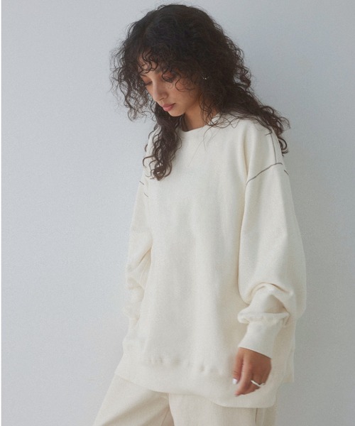 ALEXIA STAM（アリシアスタン）の「Back Logo Sweat Shirt/バックロゴスウェット（スウェット・レディース・アイボリー/グレー/チャコールグレー・FREE）」の8枚目の写真