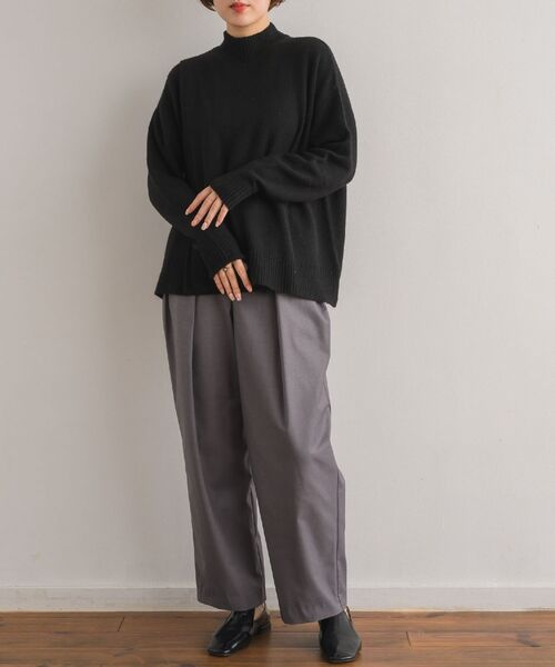 Kari & lili（カウリアンドリィリィ）の「woolmix highneck top（ニット/セーター・レディース・ピンク/ブラック/ライトグレー・FREE）」の5枚目の写真