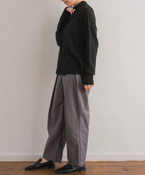 Kari & lili（カウリアンドリィリィ）の「woolmix highneck top（ニット/セーター・レディース・ピンク/ブラック/ライトグレー・FREE）」の6枚目の写真