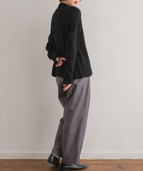 Kari & lili（カウリアンドリィリィ）の「woolmix highneck top（ニット/セーター・レディース・ピンク/ブラック/ライトグレー・FREE）」の7枚目の写真