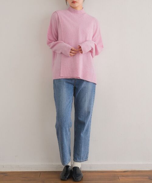 Kari & lili（カウリアンドリィリィ）の「woolmix highneck top（ニット/セーター・レディース・ピンク/ブラック/ライトグレー・FREE）」の20枚目の写真