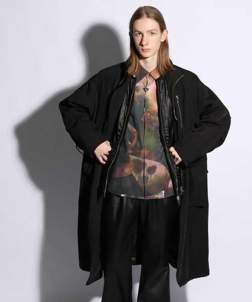 HARE（ハレ）の「2Pキルティング/スタンドコート(HARE)（トレンチコート・メンズ・グリーン/ブラック・SMALL/MEDIUM）」の4枚目の写真