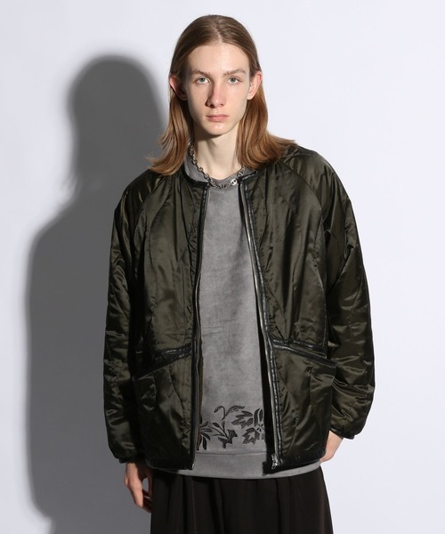 HARE（ハレ）の「2Pキルティング/スタンドコート(HARE)（トレンチコート・メンズ・グリーン/ブラック・SMALL/MEDIUM）」の13枚目の写真