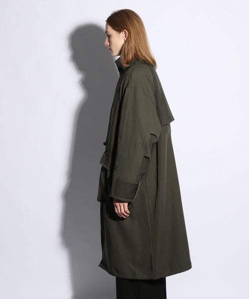 HARE（ハレ）の「2Pキルティング/スタンドコート(HARE)（トレンチコート・メンズ・グリーン/ブラック・SMALL/MEDIUM）」の16枚目の写真