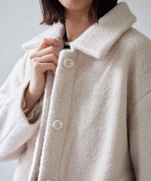 TRIANGLE PALETTE（トライアングルパレット）の「シープボアブルゾン（ブルゾン・レディース・アイボリー/モカ/ライトベージュ/ダークグレー・FREE）」の13枚目の写真