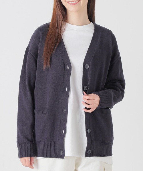 Honeys(ハニーズ)の「Vネックカーディガン(カーディガン/ボレロ・レディース・杢グレー/ブラック/ベージュ/アイボリー/ネイビー・L/M/LL/S)」の5枚目の写真