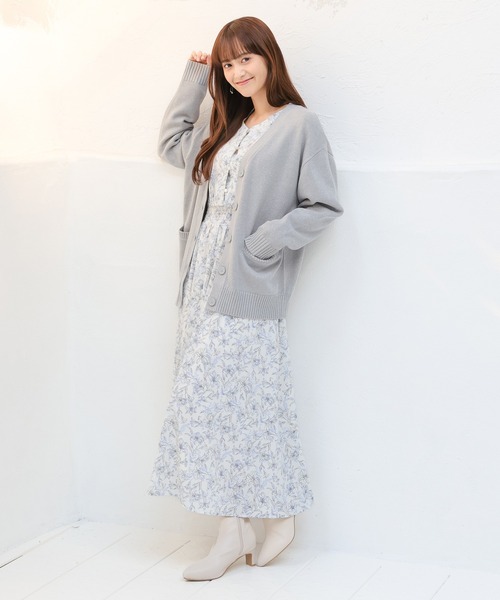 Honeys(ハニーズ)の「Vネックカーディガン(カーディガン/ボレロ・レディース・杢グレー/ブラック/ベージュ/アイボリー/ネイビー・L/M/LL/S)」の14枚目の写真