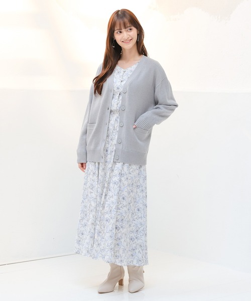 Honeys(ハニーズ)の「Vネックカーディガン(カーディガン/ボレロ・レディース・杢グレー/ブラック/ベージュ/アイボリー/ネイビー・L/M/LL/S)」の15枚目の写真