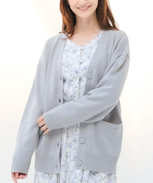 Honeys(ハニーズ)の「Vネックカーディガン(カーディガン/ボレロ・レディース・杢グレー/ブラック/ベージュ/アイボリー/ネイビー・L/M/LL/S)」の16枚目の写真