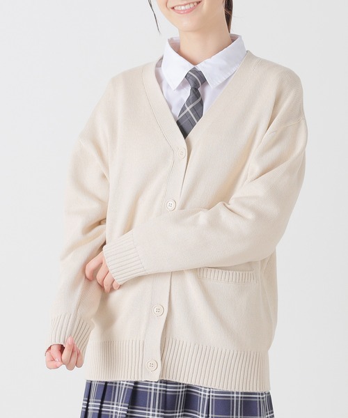 Honeys(ハニーズ)の「Vネックカーディガン(カーディガン/ボレロ・レディース・杢グレー/ブラック/ベージュ/アイボリー/ネイビー・L/M/LL/S)」の18枚目の写真