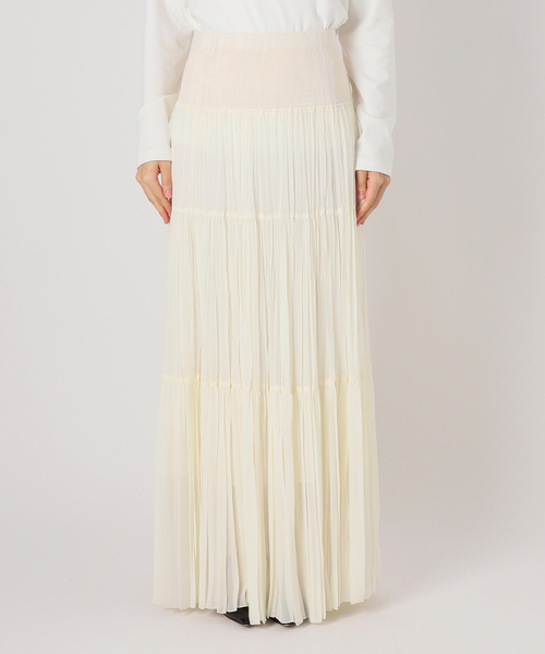 ノーブル◎シアーブライトナローティアードスカート◎イエナ ノーブル◎シアーブライトナローティアードスカート◎イエナ