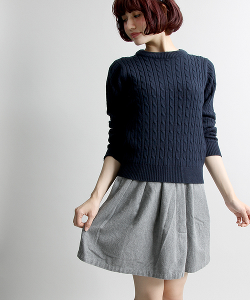 WEGO（ウィゴー）の「WEGO/ネルサーキュラースカート（スカート・レディース・ブラック/グレー系その他/杢グレー/ダークグリーン/グリーン系その他/ブルー系その他/レッド系その他/ワイン・FREE）」の3枚目の写真