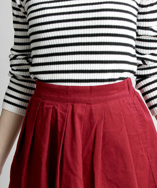 WEGO（ウィゴー）の「WEGO/ネルサーキュラースカート（スカート・レディース・ブラック/グレー系その他/杢グレー/ダークグリーン/グリーン系その他/ブルー系その他/レッド系その他/ワイン・FREE）」の13枚目の写真