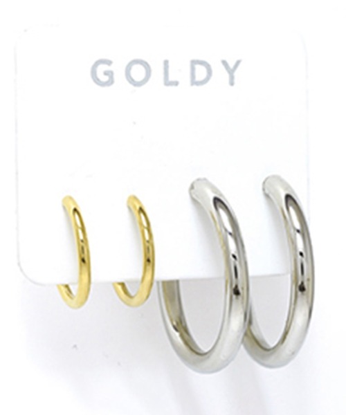 セール】【GOLDY】メタル サークル イヤリング 4P 2190602 / CS
