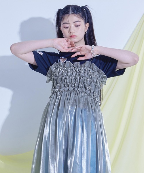 miette（ミエット）の「シャイニーシアーキャミソールワンピース（ワンピース・レディース・ブラック/シルバー/ブルーグリーン・FREE）」の15枚目の写真