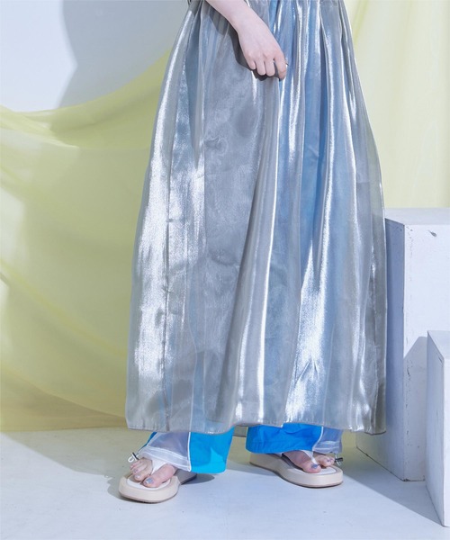 miette（ミエット）の「シャイニーシアーキャミソールワンピース（ワンピース・レディース・ブラック/シルバー/ブルーグリーン・FREE）」の16枚目の写真