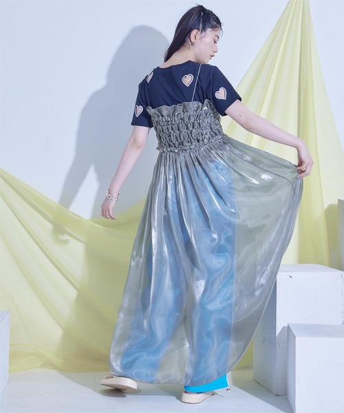 miette（ミエット）の「シャイニーシアーキャミソールワンピース（ワンピース・レディース・ブラック/シルバー/ブルーグリーン・FREE）」の17枚目の写真