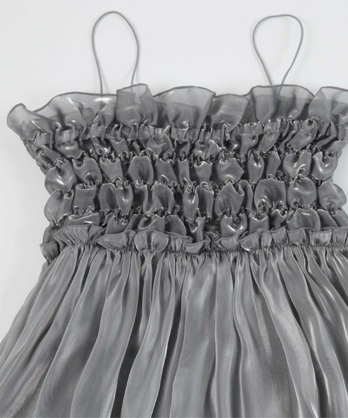 miette（ミエット）の「シャイニーシアーキャミソールワンピース（ワンピース・レディース・ブラック/シルバー/ブルーグリーン・FREE）」の9枚目の写真