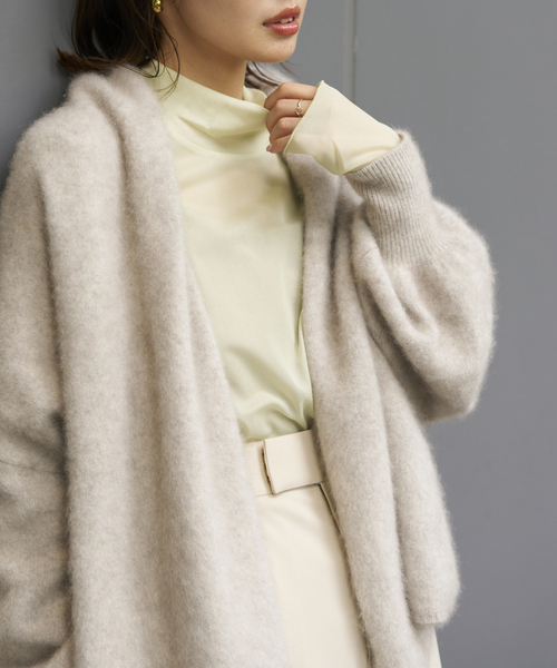 Noble（ノーブル）の「《追加》シアースキニーハイネックTOPS 8（Tシャツ/カットソー・レディース・ブラック/ラベンダー/ライトグレー/ライトグリーン・FREE）」の3枚目の写真