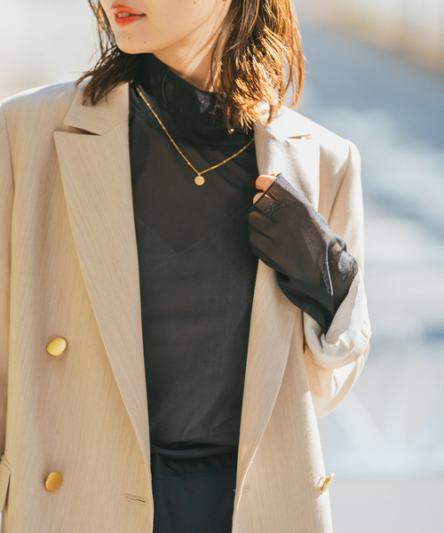 Noble（ノーブル）の「《追加》シアースキニーハイネックTOPS 8（Tシャツ/カットソー・レディース・ブラック/ラベンダー/ライトグレー/ライトグリーン・FREE）」の10枚目の写真