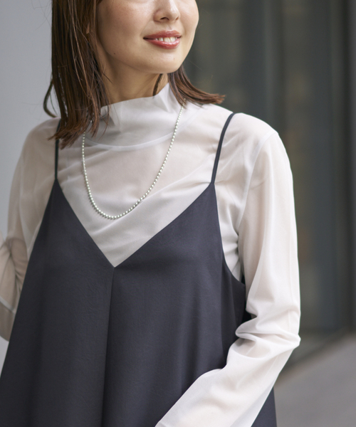 Noble（ノーブル）の「《追加》シアースキニーハイネックTOPS 8（Tシャツ/カットソー・レディース・ブラック/ラベンダー/ライトグレー/ライトグリーン・FREE）」の15枚目の写真