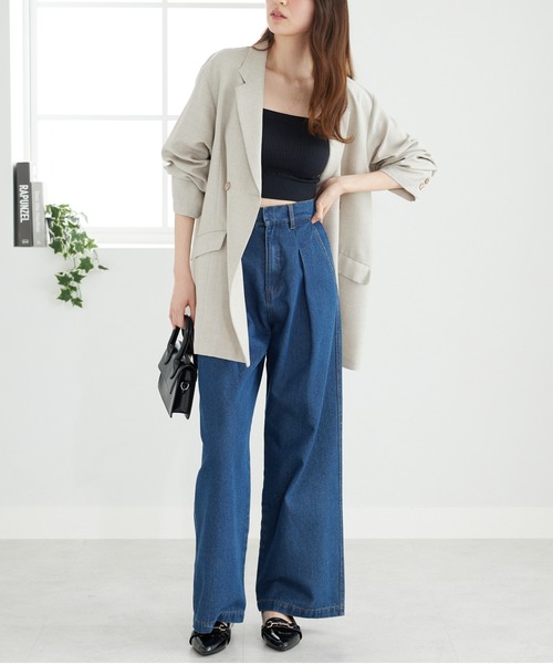 YU'NOW（ユナウ）の「【サイズ展開有り】カップ付ショート丈チューブキャミ（チューブトップ・レディース・ホワイト/ブラック・S/M/L）」の12枚目の写真