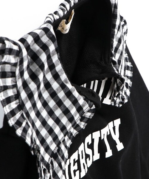 BRANSHES（ブランシェス）の「ビッグ衿トレーナー（スウェット・キッズ・ブラック/オフホワイト・140/150/90/100/110/120/130）」の9枚目の写真