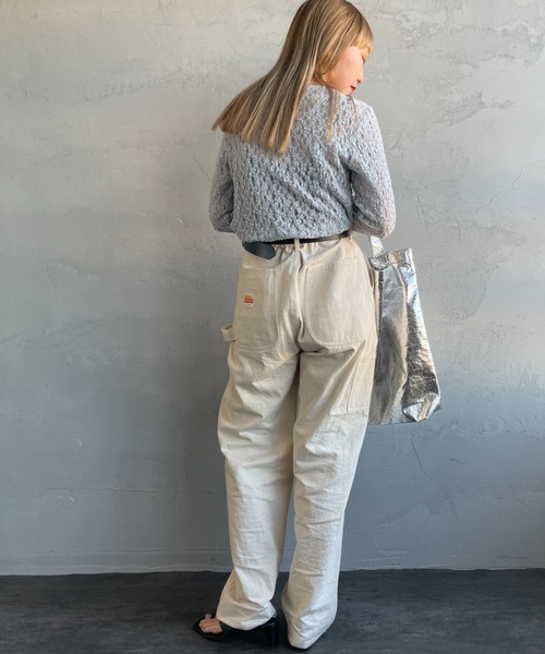 JEANS FACTORY Clothes（ジーンズファクトリークローズ）の「[Jeans Factory Clothes/ジーンズファクトリークローズ] レース柄 クルーネックシアーTシャツ（Tシャツ/カットソー・レディース・イエロー/オフホワイト/ブラック/サックスブルー・F）」の21枚目の写真