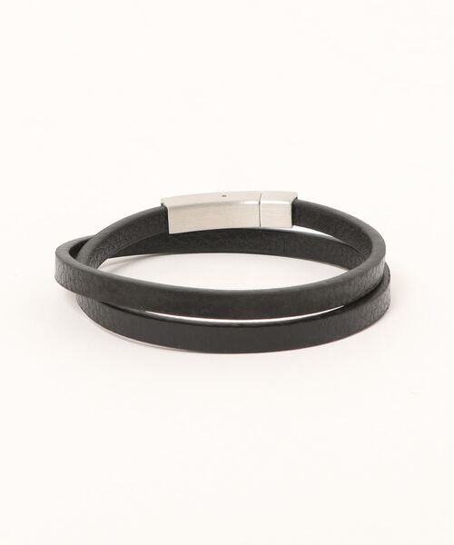 UNION STATION（ユニオンステーション）の「2重巻きブレスレット（ブレスレット・メンズ・ブラック・FREE）」の2枚目の写真