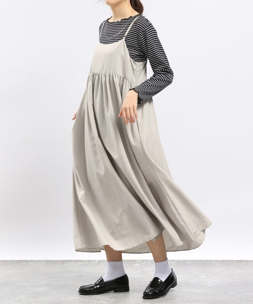 GLOBAL WORK Smile Seed Store（グローバルワーク スマイルシードストア）の「サラサラキャミワンピース/989454（ワンピース・レディース・グレー系その他2/ブラック・X-LARGE/MEDIUM/SMALL/LARGE）」の14枚目の写真