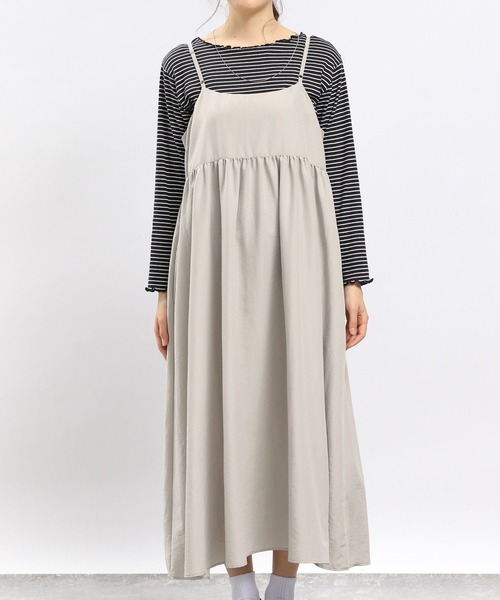 GLOBAL WORK Smile Seed Store（グローバルワーク スマイルシードストア）の「サラサラキャミワンピース/989454（ワンピース・レディース・グレー系その他2/ブラック・X-LARGE/MEDIUM/SMALL/LARGE）」の18枚目の写真