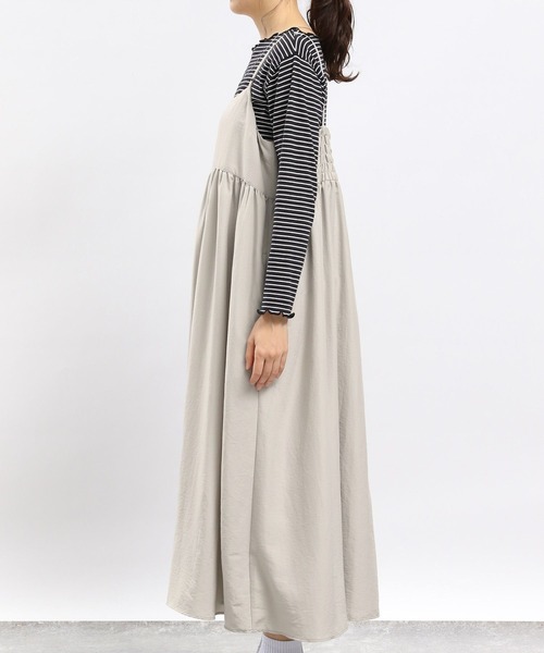 GLOBAL WORK Smile Seed Store（グローバルワーク スマイルシードストア）の「サラサラキャミワンピース/989454（ワンピース・レディース・グレー系その他2/ブラック・X-LARGE/MEDIUM/SMALL/LARGE）」の7枚目の写真