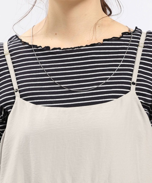 GLOBAL WORK Smile Seed Store（グローバルワーク スマイルシードストア）の「サラサラキャミワンピース/989454（ワンピース・レディース・グレー系その他2/ブラック・X-LARGE/MEDIUM/SMALL/LARGE）」の9枚目の写真