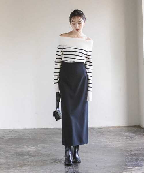 未使用 NOBLE ノーブル 2024AW オフショルニット ボーダー Noble（ノーブル）の「《追加》オフショルニット（ニット