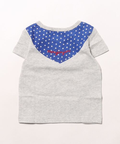 Moujonjon（ムージョンジョン）の「スカーフプリントTシャツ（Tシャツ/カットソー・キッズ・ホワイト/グレー・120/110/100/90/80/130/140）」の3枚目の写真