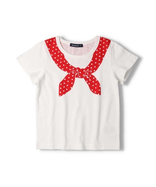 Moujonjon（ムージョンジョン）の「スカーフプリントTシャツ（Tシャツ/カットソー・キッズ・ホワイト/グレー・120/110/100/90/80/130/140）」の9枚目の写真