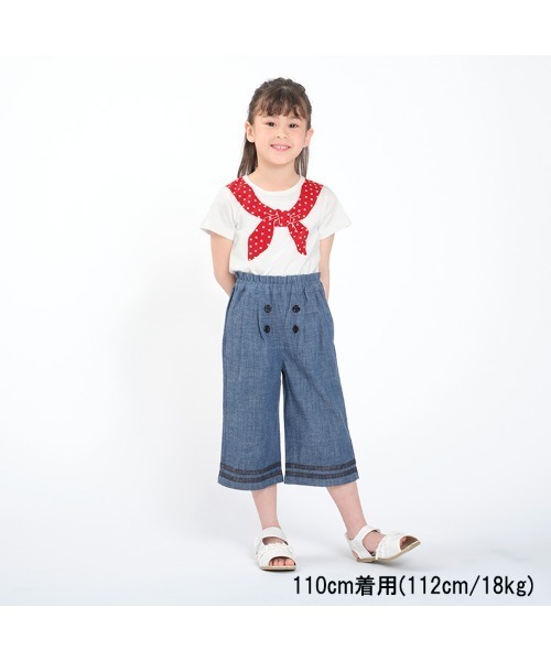 Moujonjon（ムージョンジョン）の「スカーフプリントTシャツ（Tシャツ/カットソー・キッズ・ホワイト/グレー・120/110/100/90/80/130/140）」の11枚目の写真